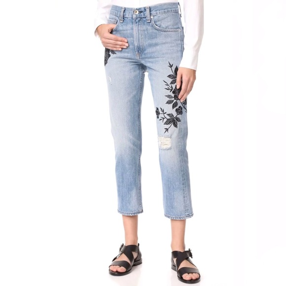Rag & Bone Ramona Embroidered Boyfriend Jeans - Picture 2 of 8